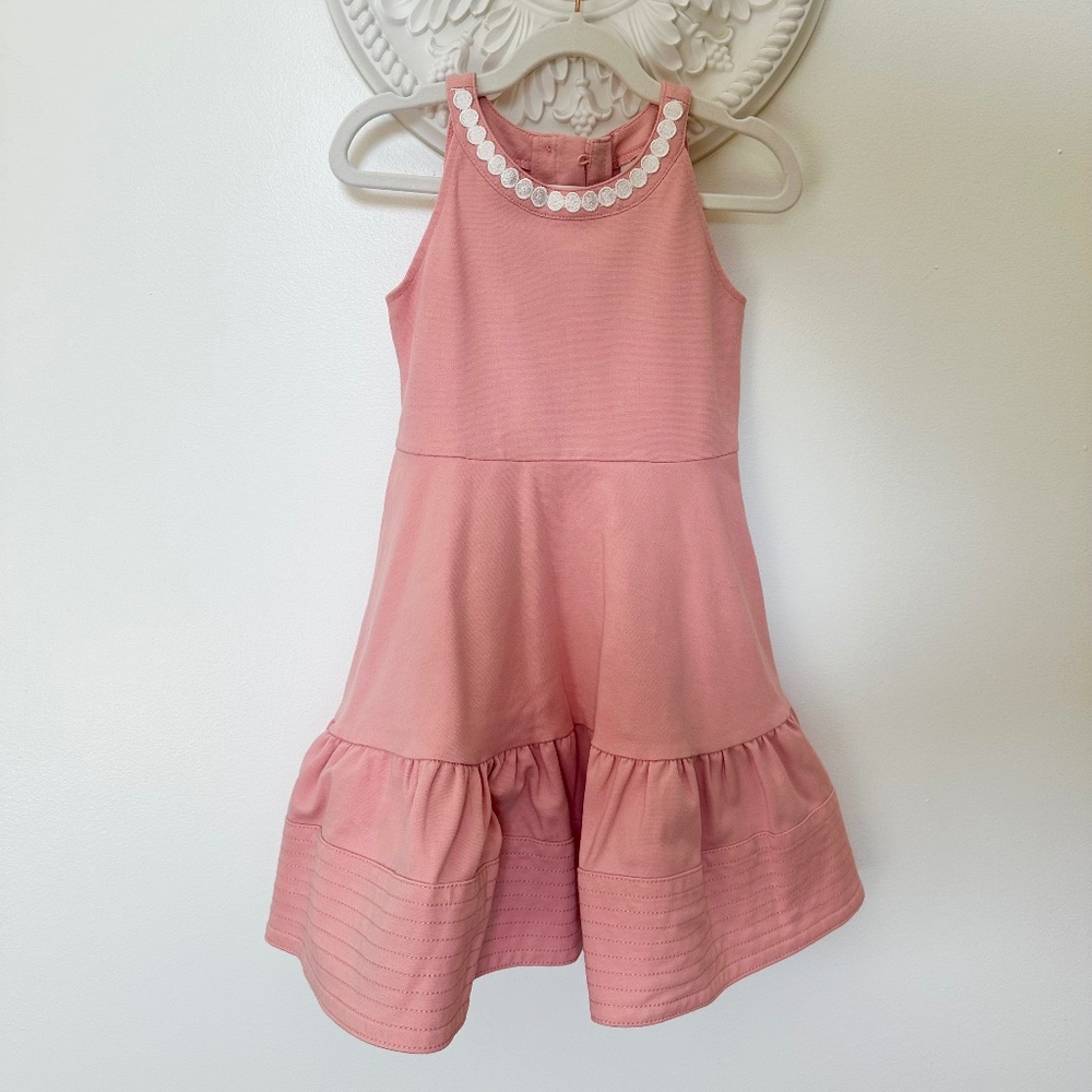 Janie and Jack OVAL TRIM PONTE DRESS Easter size 5